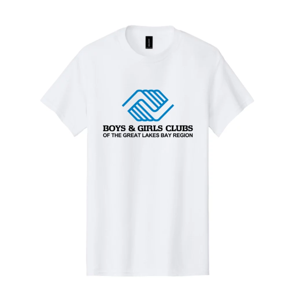 Boys and Girls Club of Bay City White Logo Tee